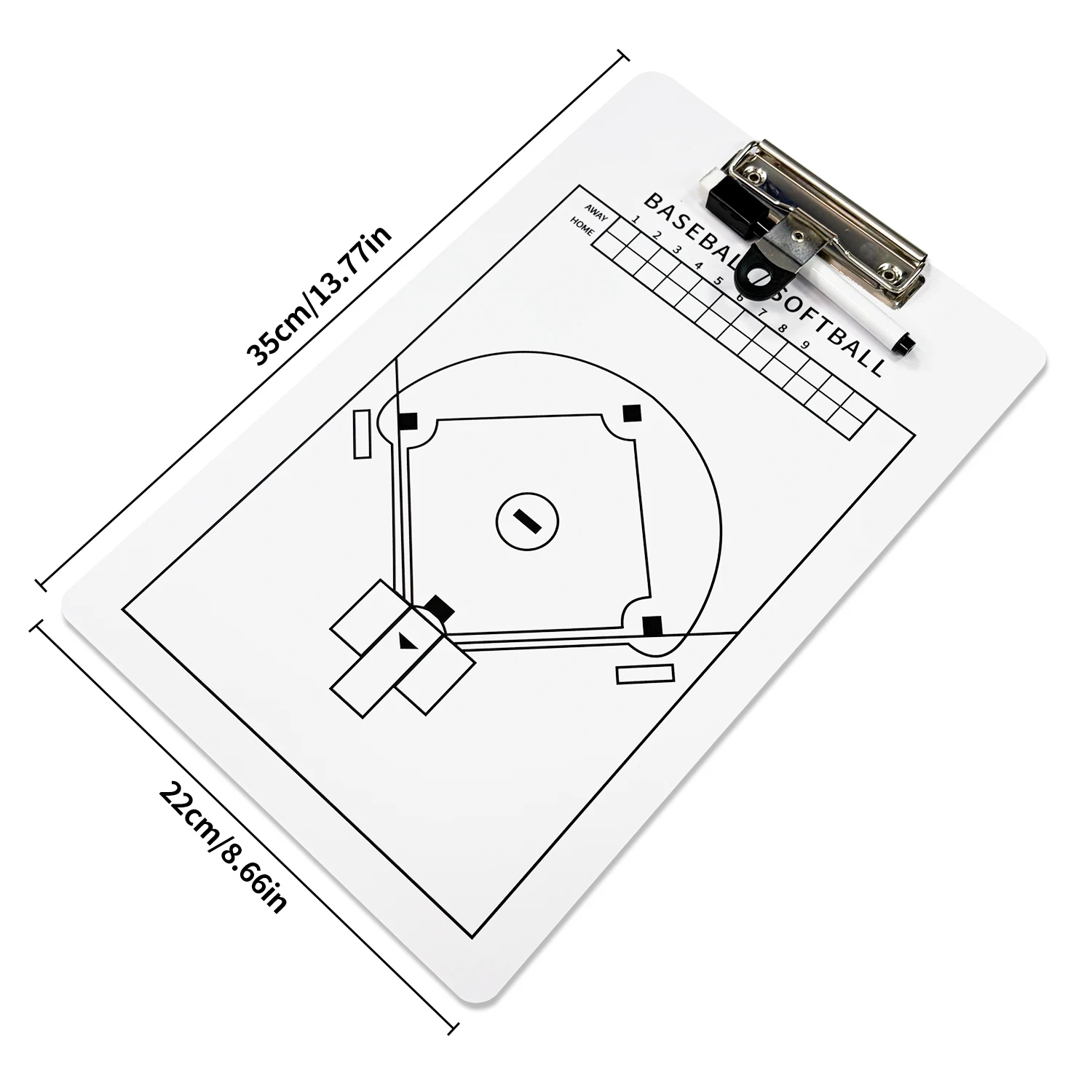 Double Sided PVC Magnetic Baseball Tactic Board Dry Erase Coaching Board with Magnetic Pawns for Baseball Softball Coach Trainin