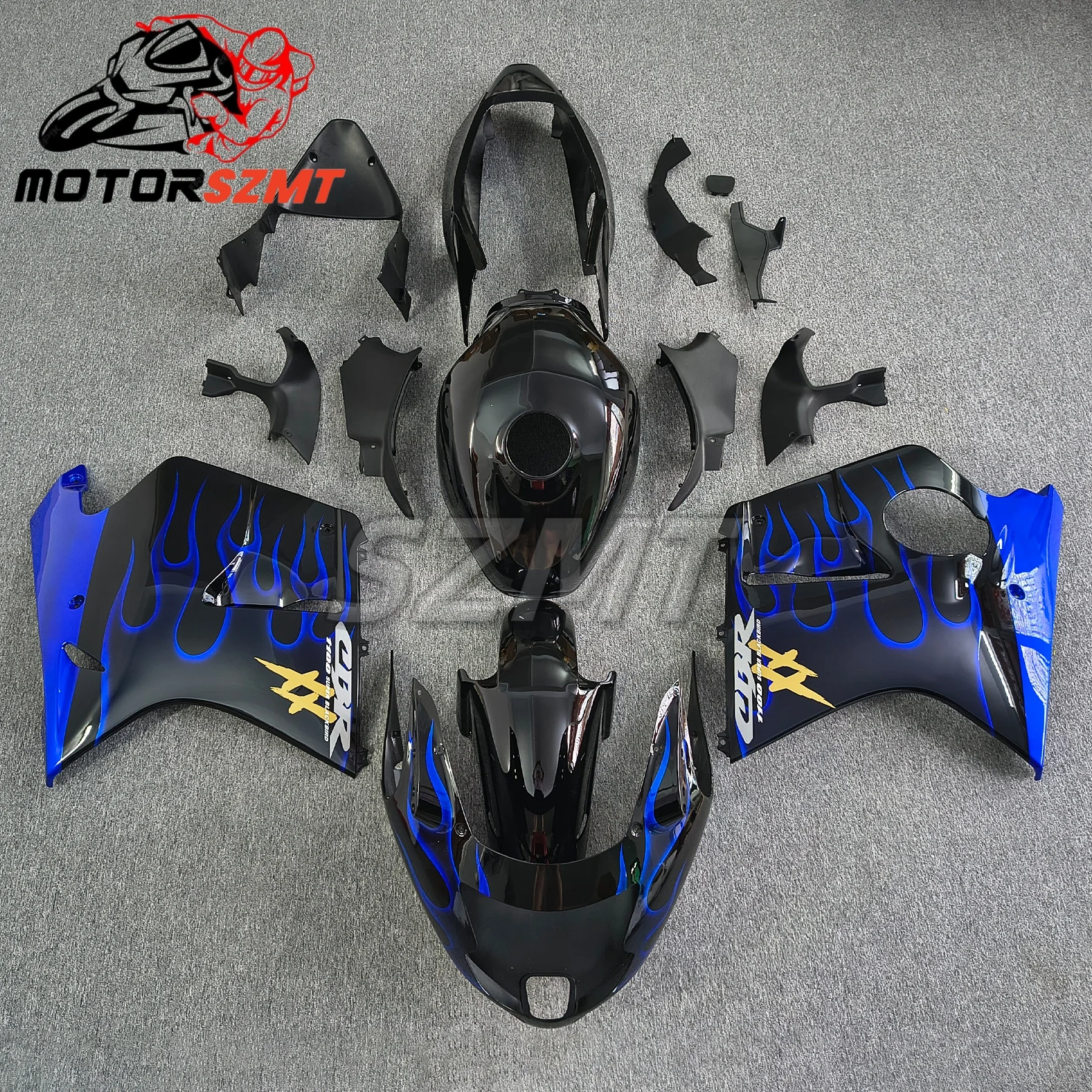 

Fairings Kit for HONDA CBR1100XX 97-07 CBR 1100XX 1997 1998 1999 2000 - 2007 Injection Cool Blue Black Bodywork Set Fairing