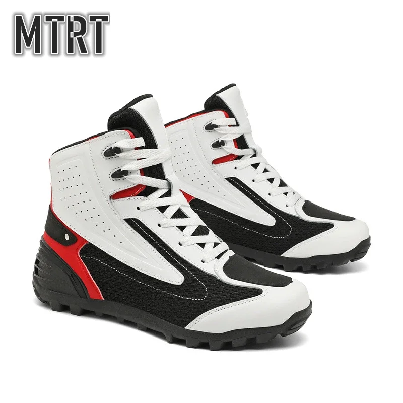 

Motorcycle Boots Men Biker Shoes Moto Sneaker Microfiber Leather Adventure Motocross Shoes Anti-slip Motorcycle Equipment