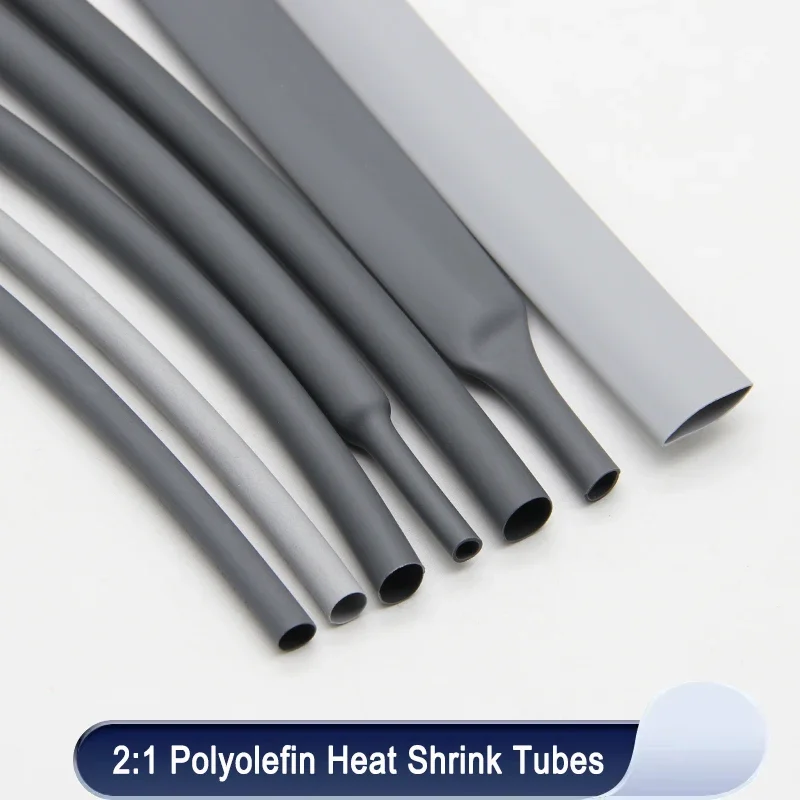 

1~10m Heat Shrink Tube Grey 2:1 Diameter 1mm ~ 50mm Heat-shrink Tubing Sleeving DIY Wrap Wire Repair Cable Protecctor