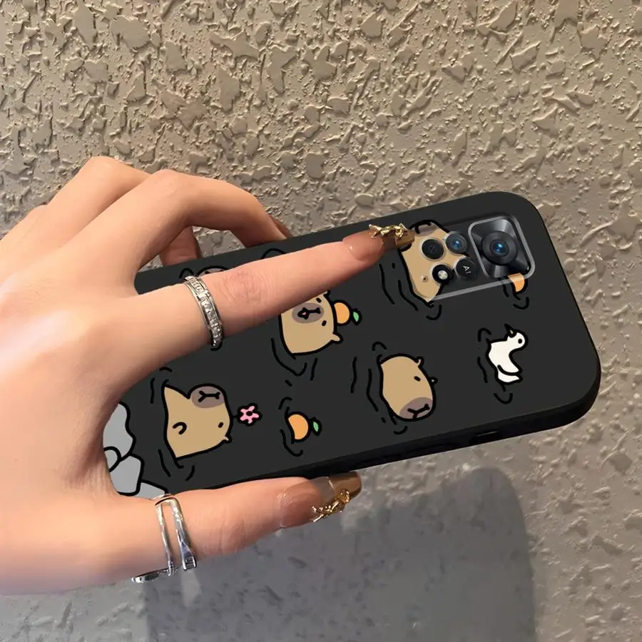 حافظة لهاتف Xiaomi Redmi Note 11S 10S 11 13 12 Pro Plus 12S 9s 10 9 8 Pro غطاء خلفي ناعم مضحك كابيبارا لطيف #3