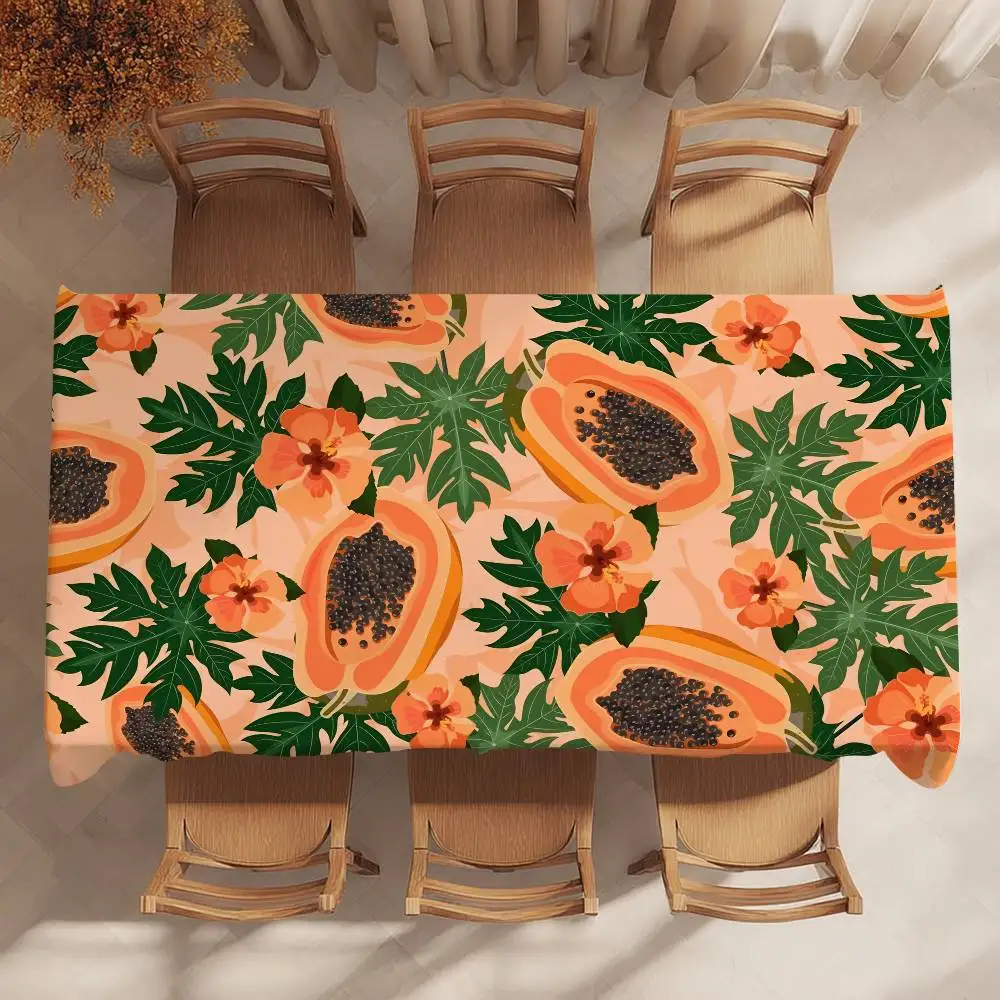 1PC Pawpaw Fruit Table Cloth Party Decor Dining Room Home Kitchen Patios Waterproof Stain-Proof Table Cloth