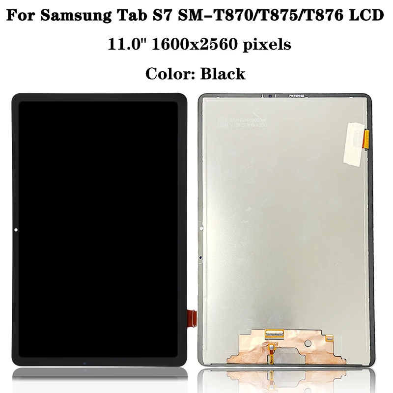 携帯電話用LCDタッチスクリーン,デジタイザーアセンブリ,samsung tab s7,SM-T870,t875,t876b,11.0インチ