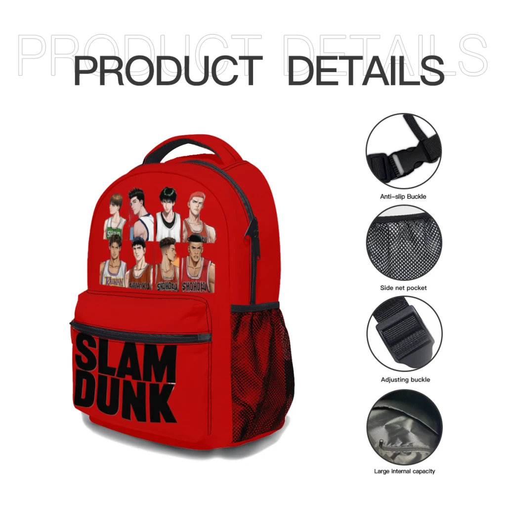 Sac à Dos Slam Dunk Imprimé pour Enfant, Cartable observateur et Décontracté, 17 Pouces