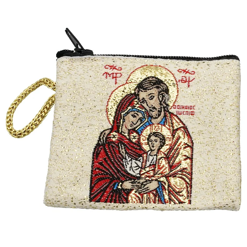 Holy Family Prayer Rosary Bag Religious Jewelry Storage Box Articulos Religiosos Catolico