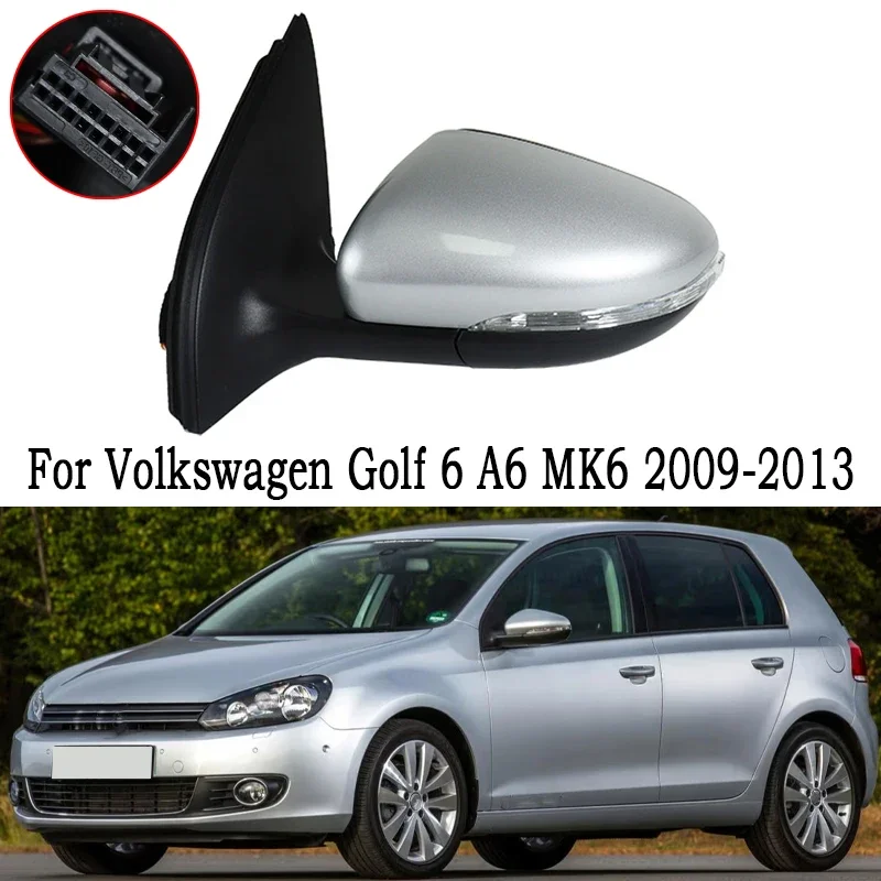 Car Rear View Mirror Assembly For Volkswagen VW Golf 6 A6 MK6 2009-2013 Auto With Turn Singal Light Electric Adjustable Heated