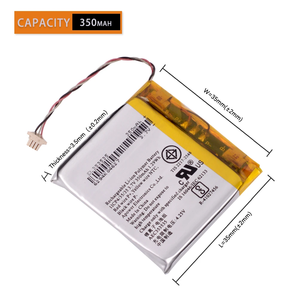 353535 3.7V 350mAh AEC353535 Lithium li-Polymer Li-ion Battery for Beats Solo 2.0 3.0 Bluetooth Loudspeaker Solo 2 3