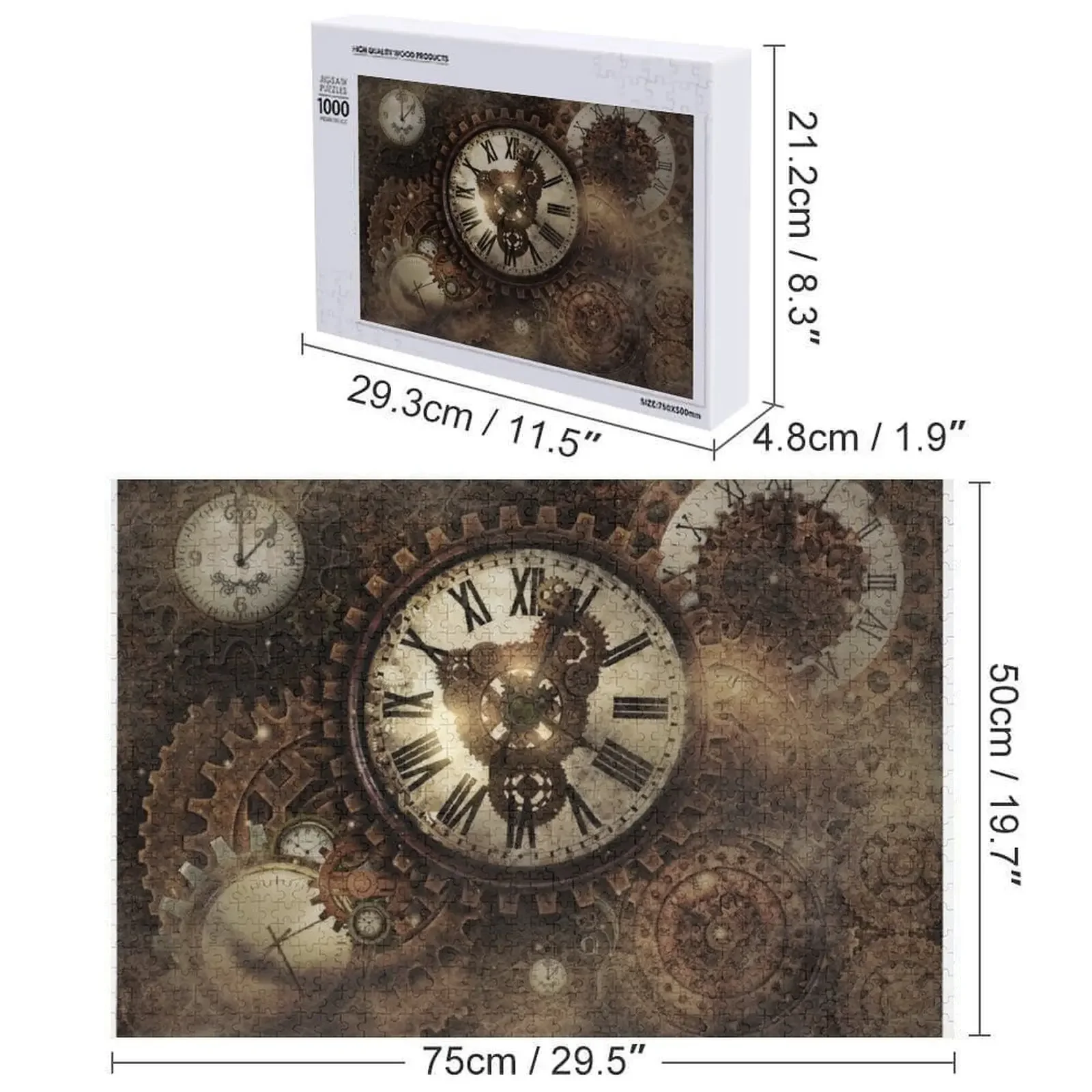 Винтажные часы в стиле стимпанк, головоломка, индивидуальное имя, детская игрушка, рождественские игрушки, персонализированная головоломка