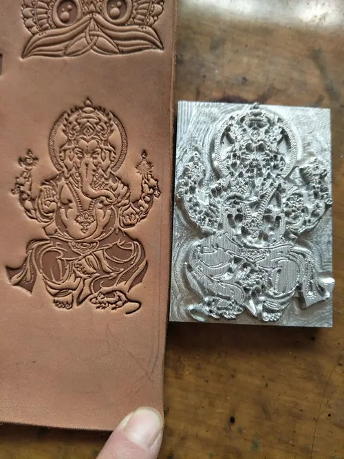 Ganesha pattern Hand-work unique design leather working tools carving punches stamp craft leather with leather carving tools