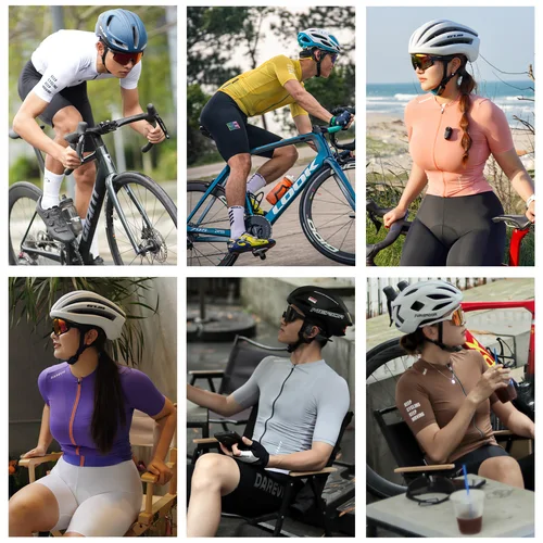 Imagen 2 del producto DAREVIE Maillot de ciclismo para hombre y mujer, camiseta transpirable de secado rápido con tecnología fresca, ropa de talla pequeña