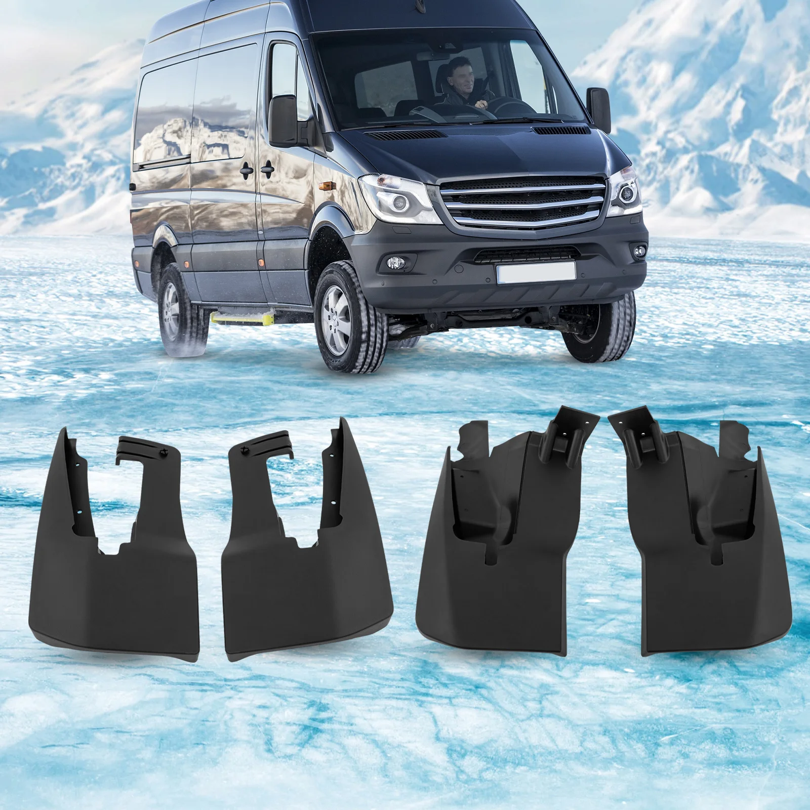 Jeu de 4 garde-boue gauche/droite/avant/arrière, garde-boue de moulage d'ouverture de roue pour Mercedes Sprinter W906 2006 – 2018