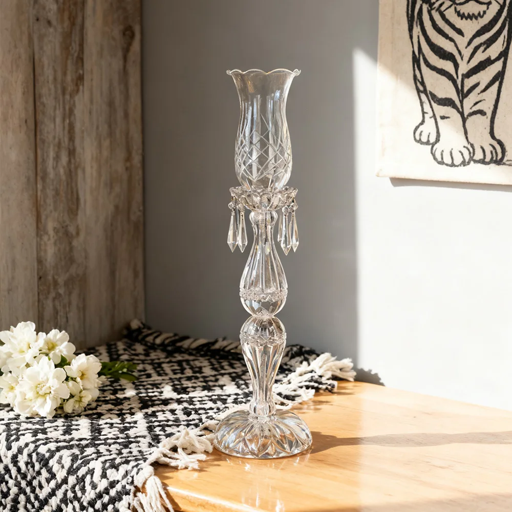 Wedding Home Decor Golden Candlestick Table Ornament Flower Vase Lantern Style Candlestick