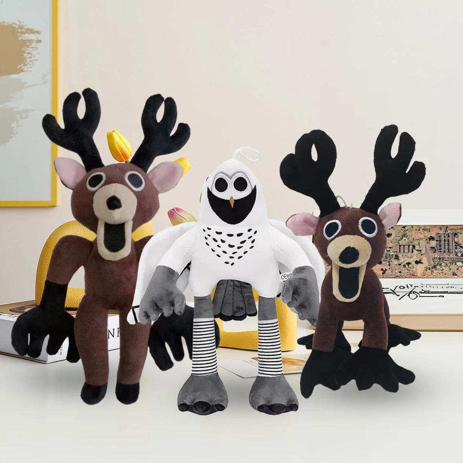 Hot 99Nights Horror Game Plush Toy 99 Nights In The Forest Deer White Owl Stuffed Animal Plush Dolls Kids Toy boy Halloween Gift
