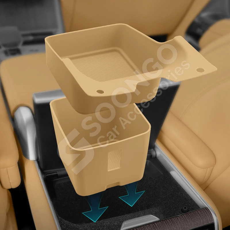 For Land Rover Range Rover Autobiography /Vogue 2023-2026 Car Rear Middle Storage Box Double Layer Silicone Protective Mat view 4