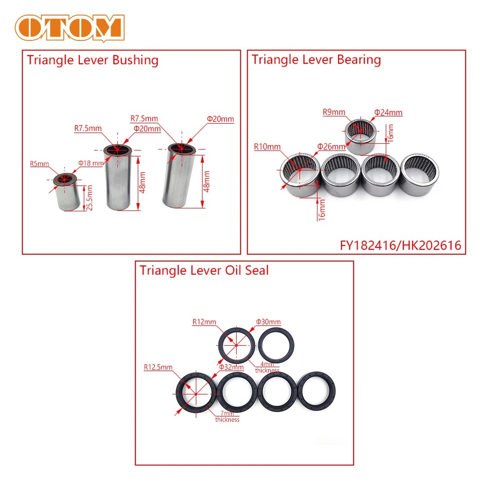 OTOM Motorcycle Shock Triangle Lever Linkage Arm Bearing Seal Bushing Repair Kit For KTM EXC SXF XCF HUSQVARNA FC 125 250 450