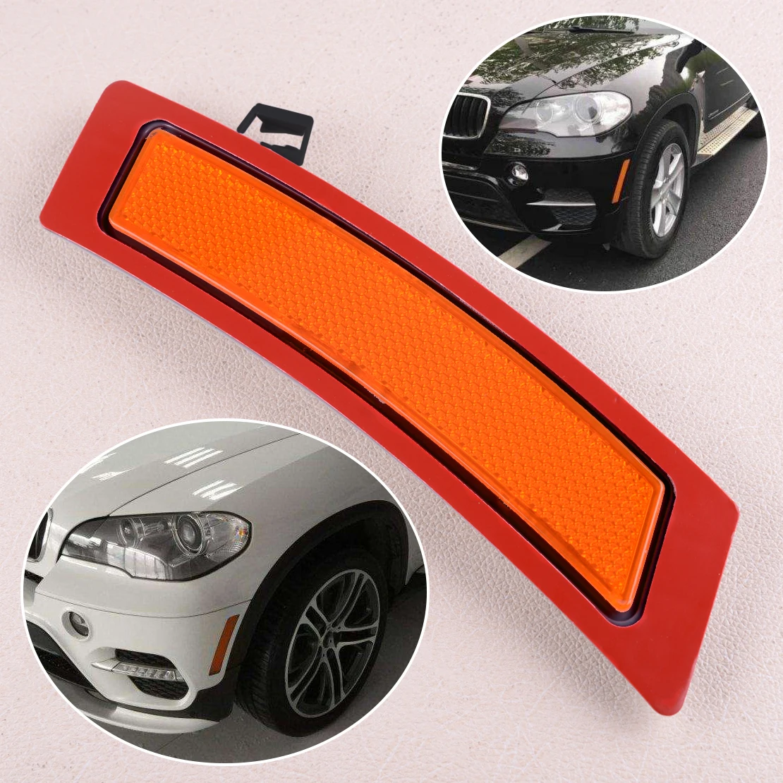 DWCX Left Amber Front Bumper Reflector Side Marker Lights Fit for BMW E70 X5 20112012 2013 BM1084103N No bulbs