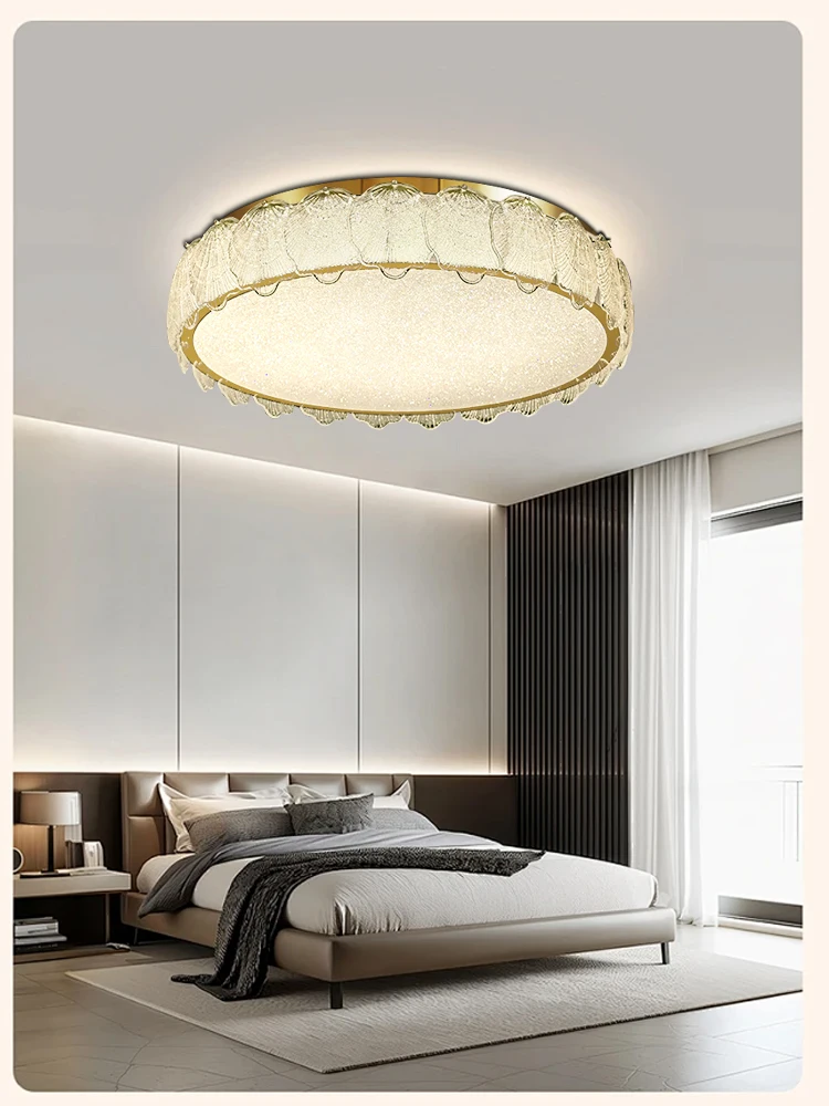 Newly Design Modern Crystal Shell Ceiling Light Led Dimmable Luxury Living Room Home Renovated Ceiling Chandeliers Gold