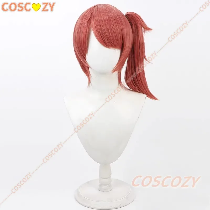 CosplayGame الفتيات المواجهة 2 Cheeta تأثيري الباروكات 30 سنتيمتر مختلط برتقالي أحمر ذيل حصان شعر مستعار مقاومة للحرارة الشعر الاصطناعية للمرأة جير