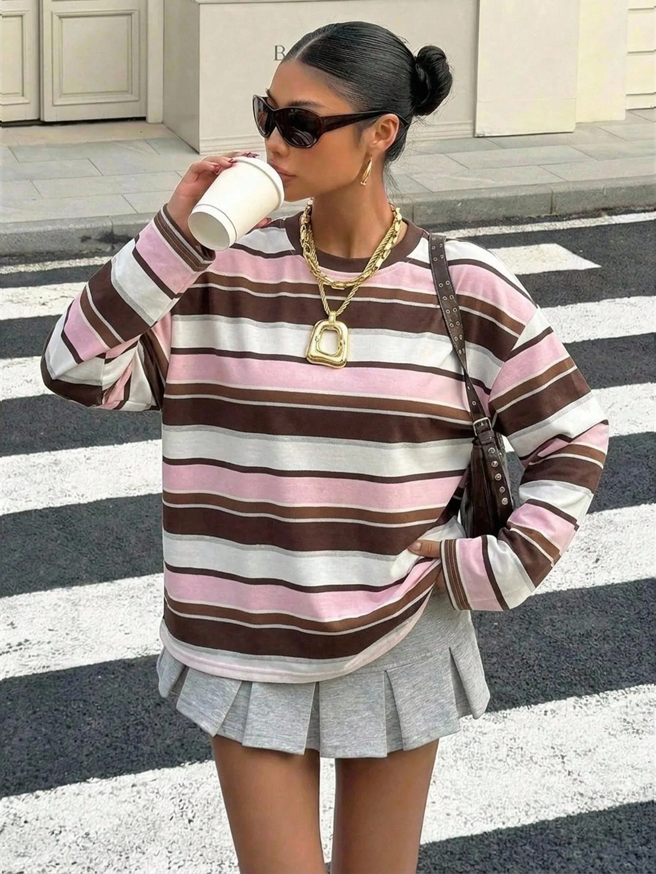 2026 Latest Fashion Women's Striped Round Neck T-shirt Summer Men Women's Y2K Casual Loose Large Short Sleeve Women's Clothing