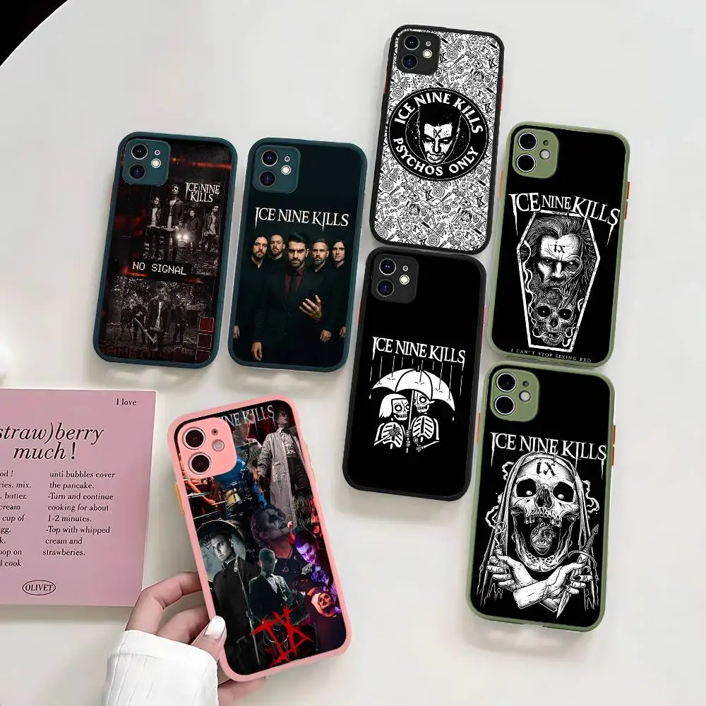 Ice Nine Kills Band Silicone Case For iPhone 16 15 14 13 12 11 Pro Max Plus X XS MAX Shockproof Matte Cover