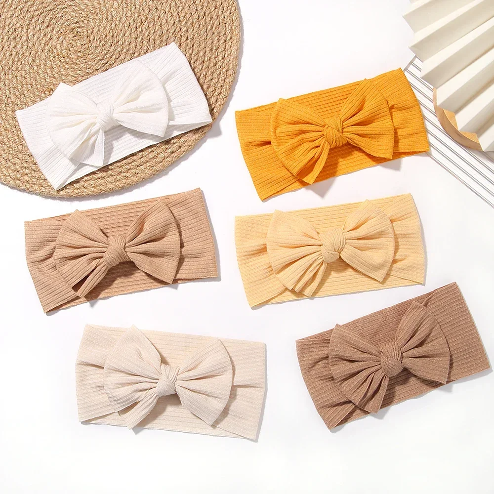 

Knit Baby Headband Rib Bow Elastic Soft Nylon Newborn Headbands Baby Girl Children Turban Infant Kids Headwear Hair Accessories