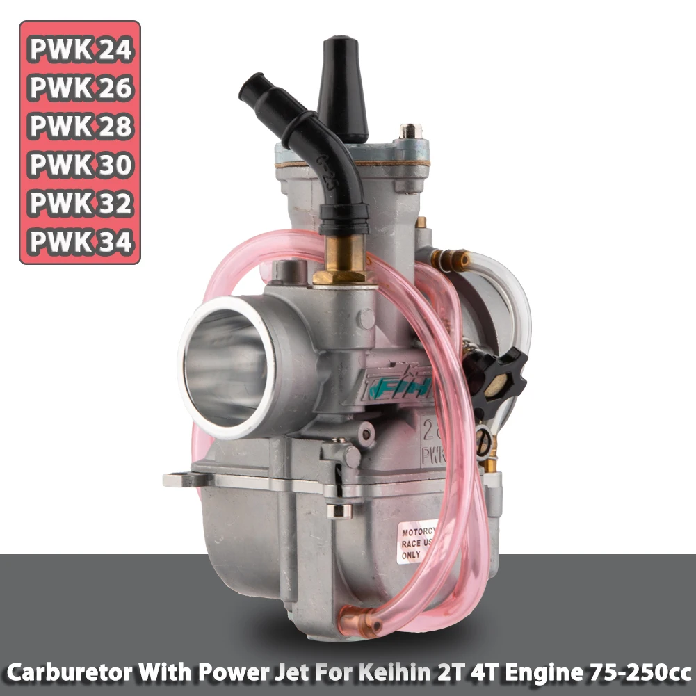 Carburetor With Power Jet For Keihin 2T 4T ATV Quad Go Kart 75-250cc Universal Motorcycle PWK 24 26 28 30 32 34mm Carburetor