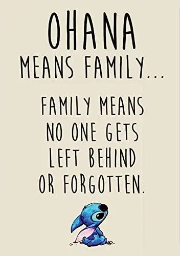 Ohana Means Family Beige Tin Sign Metal Sign Metal Sign 8X12 Inches