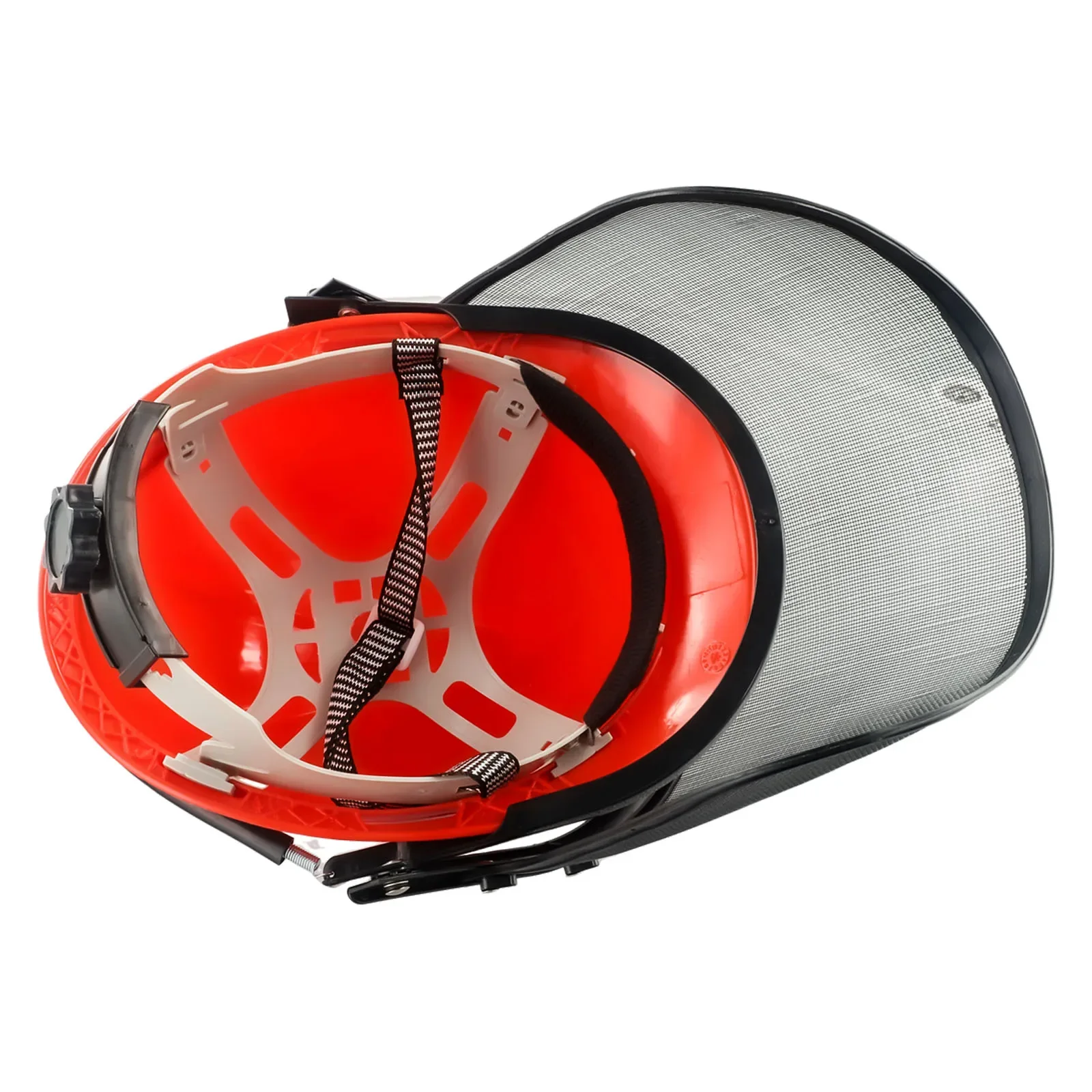 

Protect Your Face, Red Chainsaw Safety Helmet Cover Mesh, Adjustable Headband, Lightweight And Comfortable Design