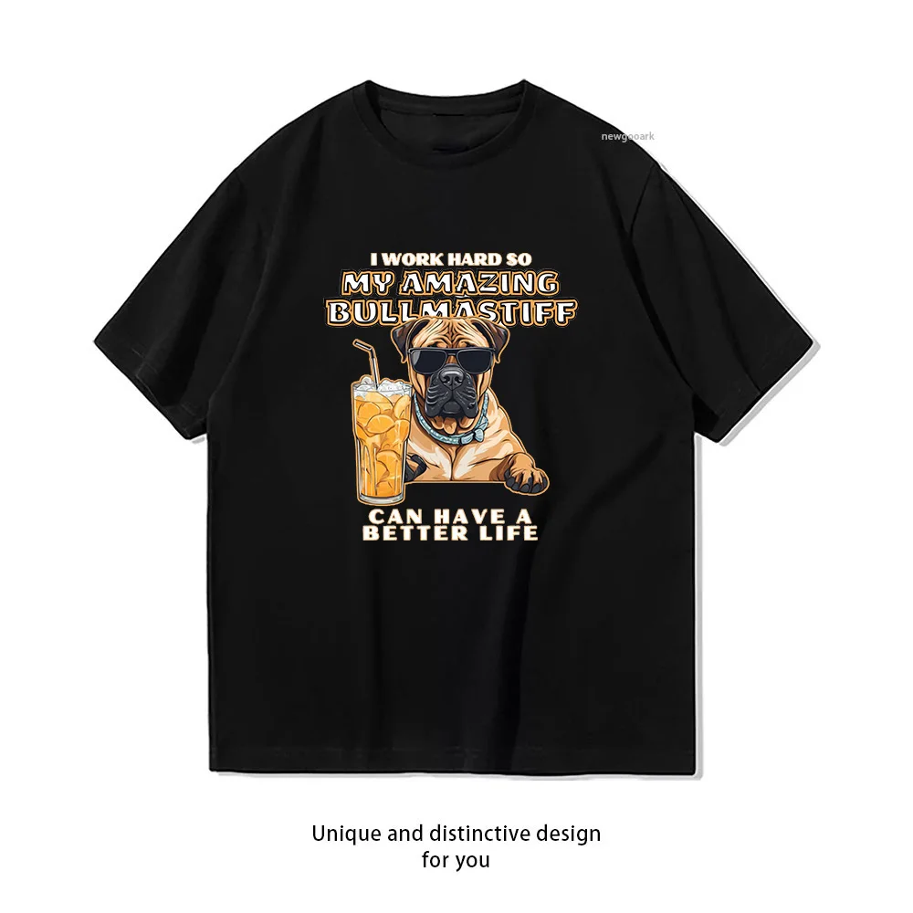 I work hard so my amazing bullmastiff dog can have a better life T-Shirt Bullmastiff Dog Lovers shirt graphic t shirts Adult