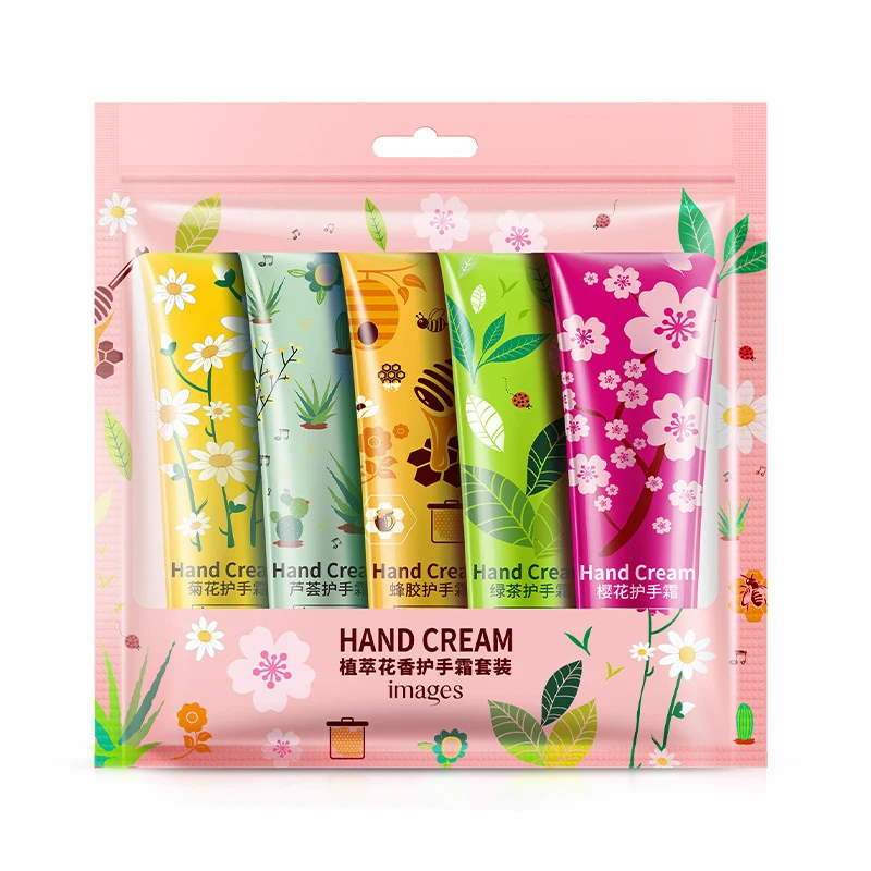 5pcs BIOAQUA Plant Fruit Sakura Hand Cream Sets Moisturizing Handcream Set Hand Care Nourishing Anti Chap Skin Care for Hands