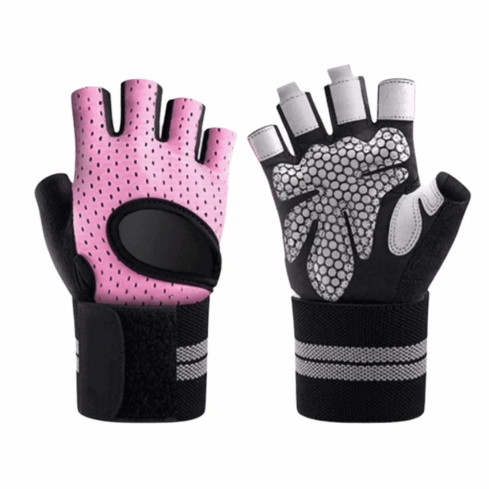 

Half-Finger Fingerless Workout Gloves Anti-Slip Pad Breathable Men's Fingerless Gloves with Wrist Band Shockproof Cycling Gloves