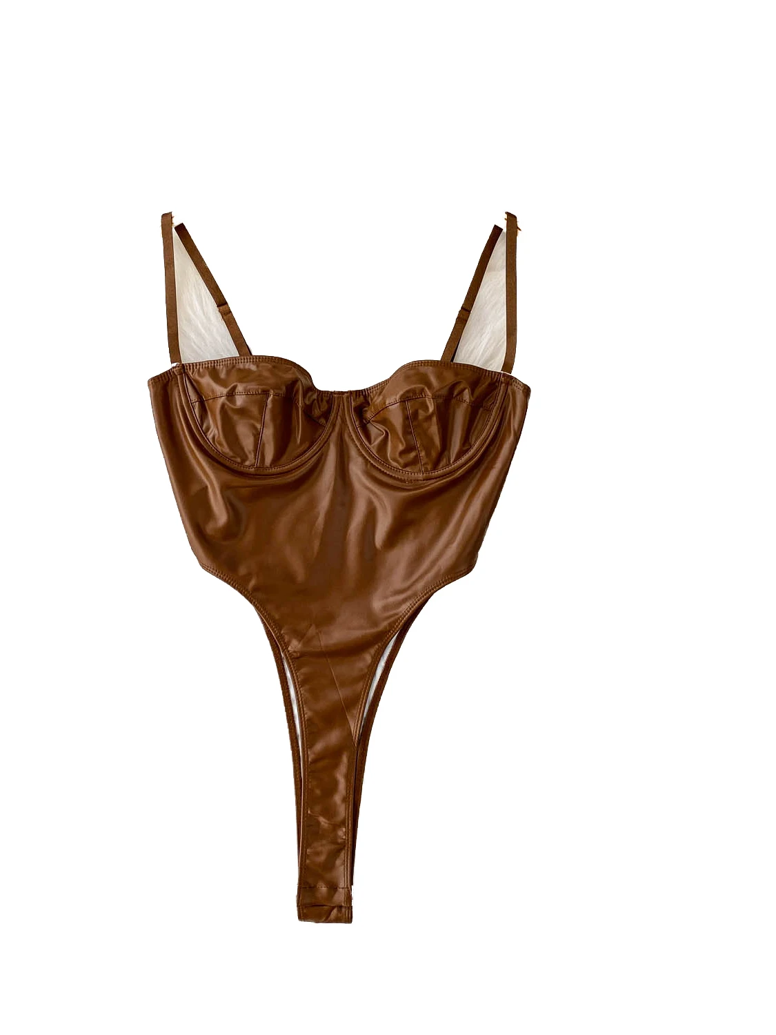 ชุดเซ็กซี่ผ่าสูง สายรัดหนัง PU ให้ความรู้สึกเหมือนโลหะ ชุดฤดูร้อนสำหรับผู้หญิง เสื้อครอปหรือกางเกงขายาวเอวสูงทรงตรง