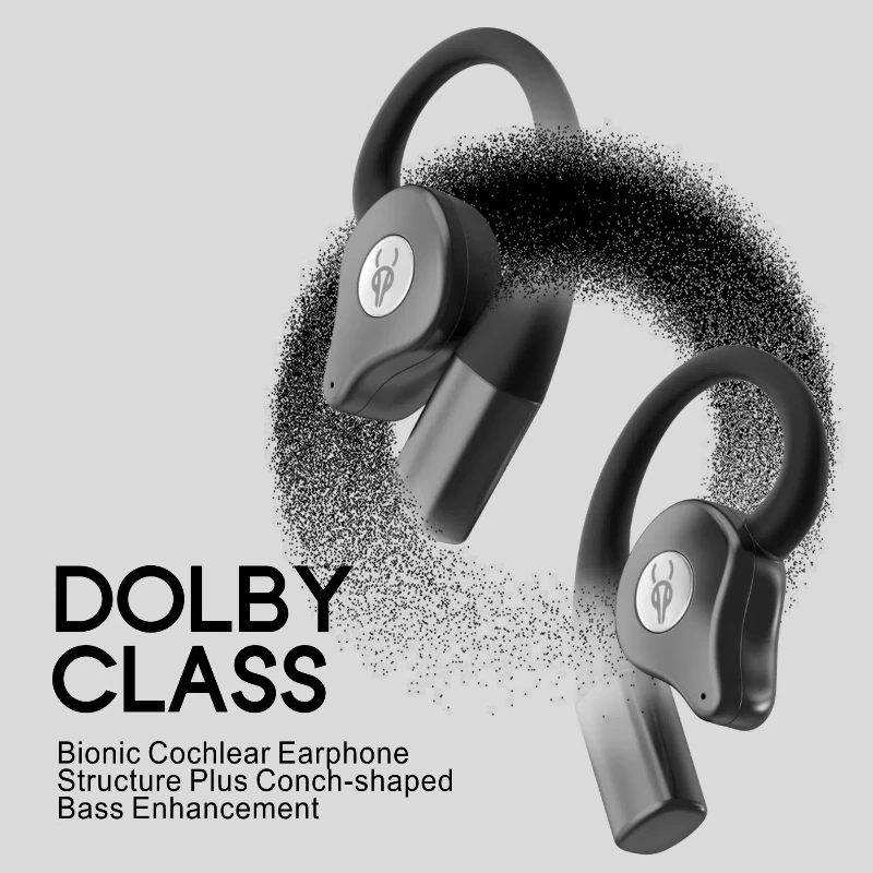 

HIFI стерео модные беспроводные Bluetooth 5,4 подвесные наушники с защитой от росы, спортивные велосипедные панорамные звуковые наушники