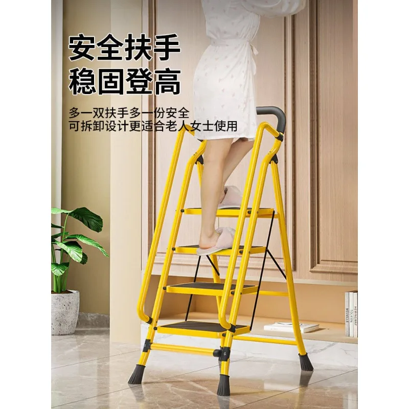 

Household Telescoping Ladder - Foldable & Widened with Anti-Slip Feet, 4/5/6 Step Options for Safe and Stable Home Use