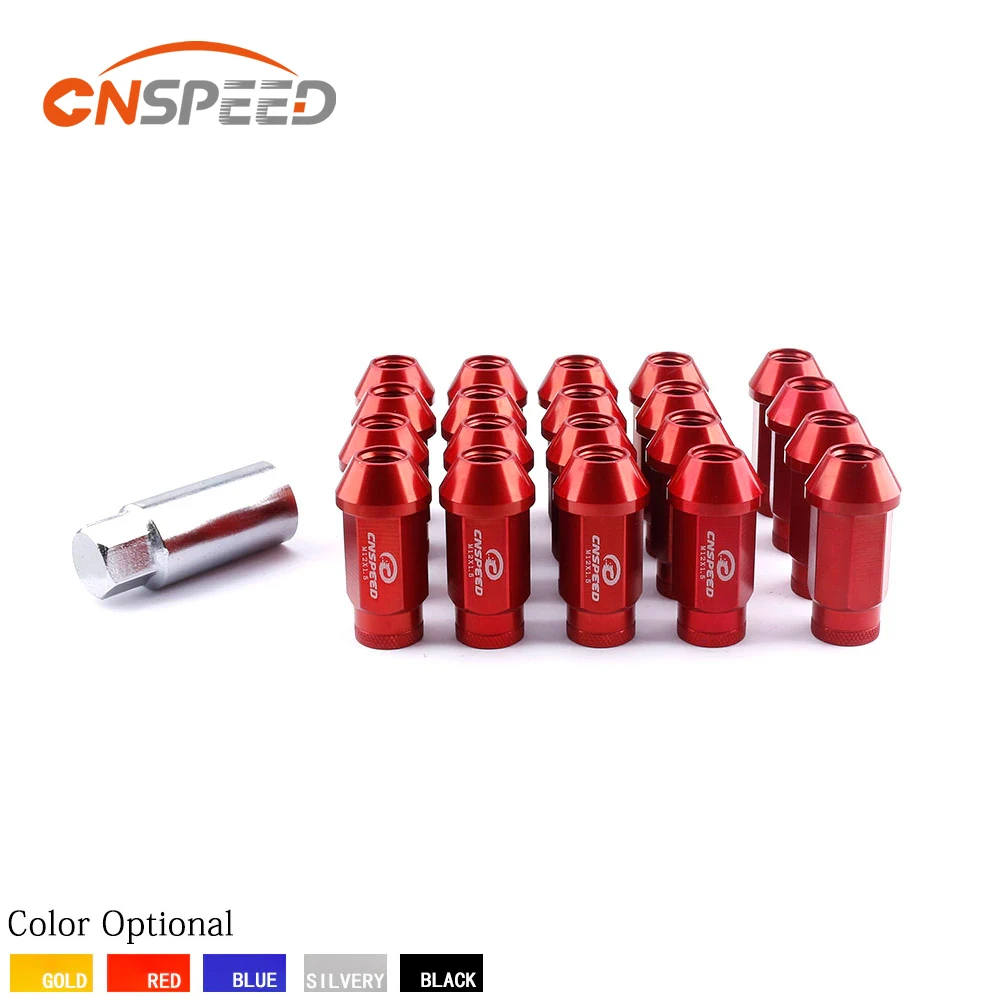 7075-T6 Aluminum CNSPEED Anti Theft Wheel Lug Nuts M12X1.5 Racing Wheel Nuts 20pcs Racing lug nuts +1 security key