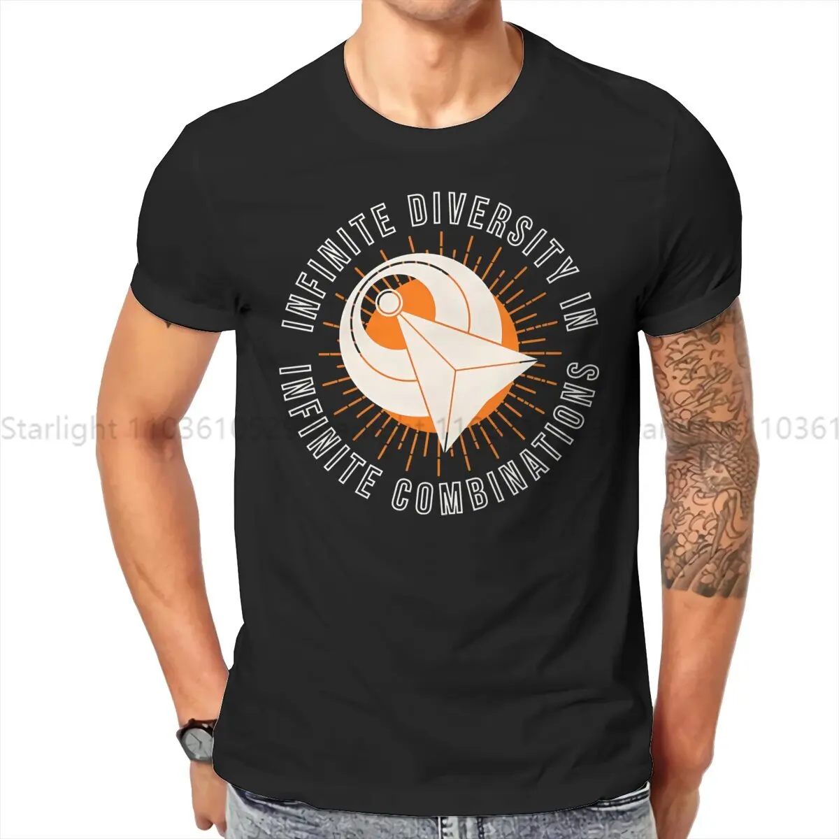 Starr Trrekk Newest TShirt for Men Infinite Diversity Infinite Combinations Round Neck T Shirt Distinctive Gift OutdoorWear