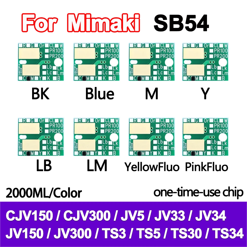 2000ML SB54 Ink Bottle disposable Chip for Mimaki CJV150 CJV300 JV5 JV33 JV34  JV150 JV300 TS3 TS5 TS30 TS34