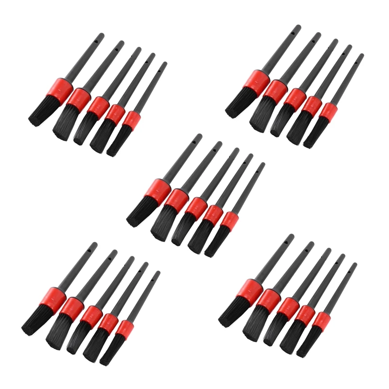 

Detail Brush (Set Of 25), Auto Detailing Brush Set Perfect For Car Motorcycle Automotive Cleaning Wheels, Dashboard