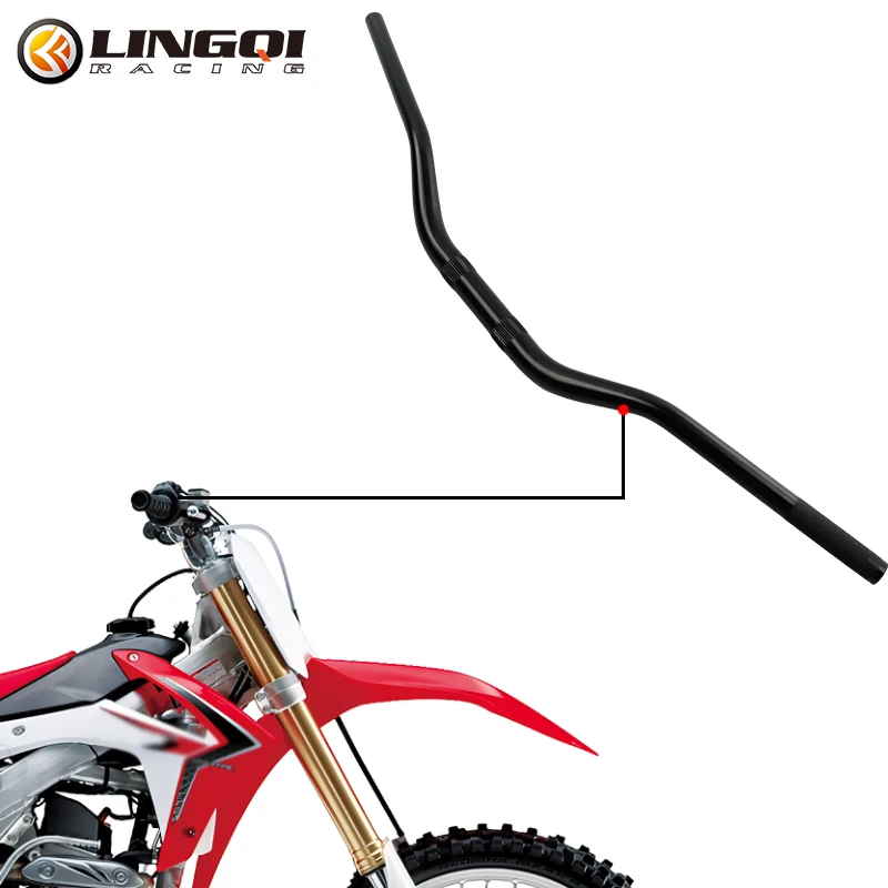 LINGQI RACING Motorcycle 22mm CNC Handlebars Aluminum Steering Wheel Handlebar Handle Bar For Pit Dirt Bike Off-road Enduro