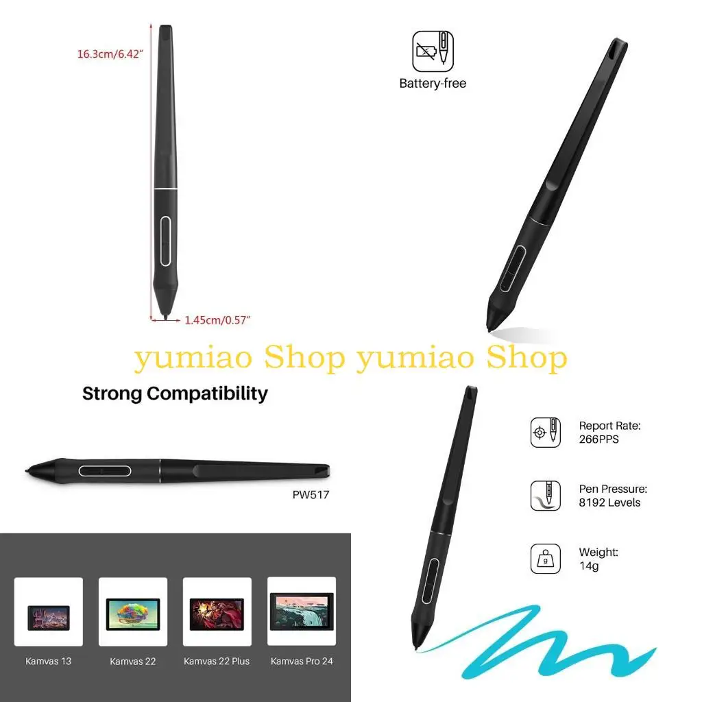 

587B PW517 for Touch Tablet Drawing Pen for Kamvas13 22 12 GS1562/GS1161