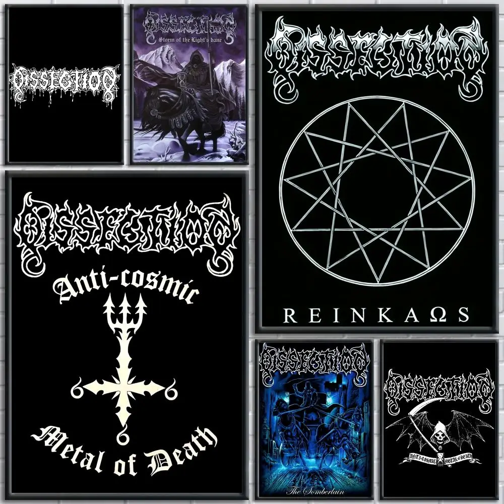 Metal band D-DissectionS Painting Calligraphy Wall Art Canvas Poster Premium Home Decor Print for Living Room Bedroom