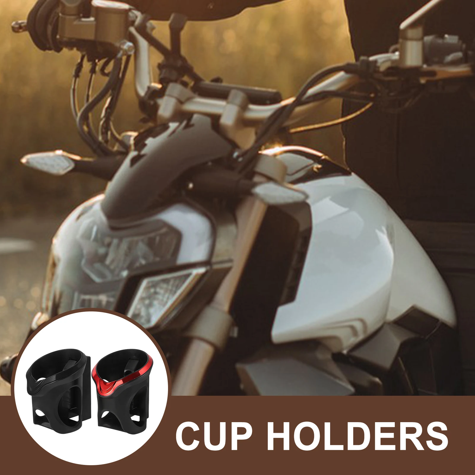 

2Pcs Universal Motorcycle Cup Holder Electric Bike Water Bottle Drink Stand ABS Anti-Slip Compatible Various Models Easy