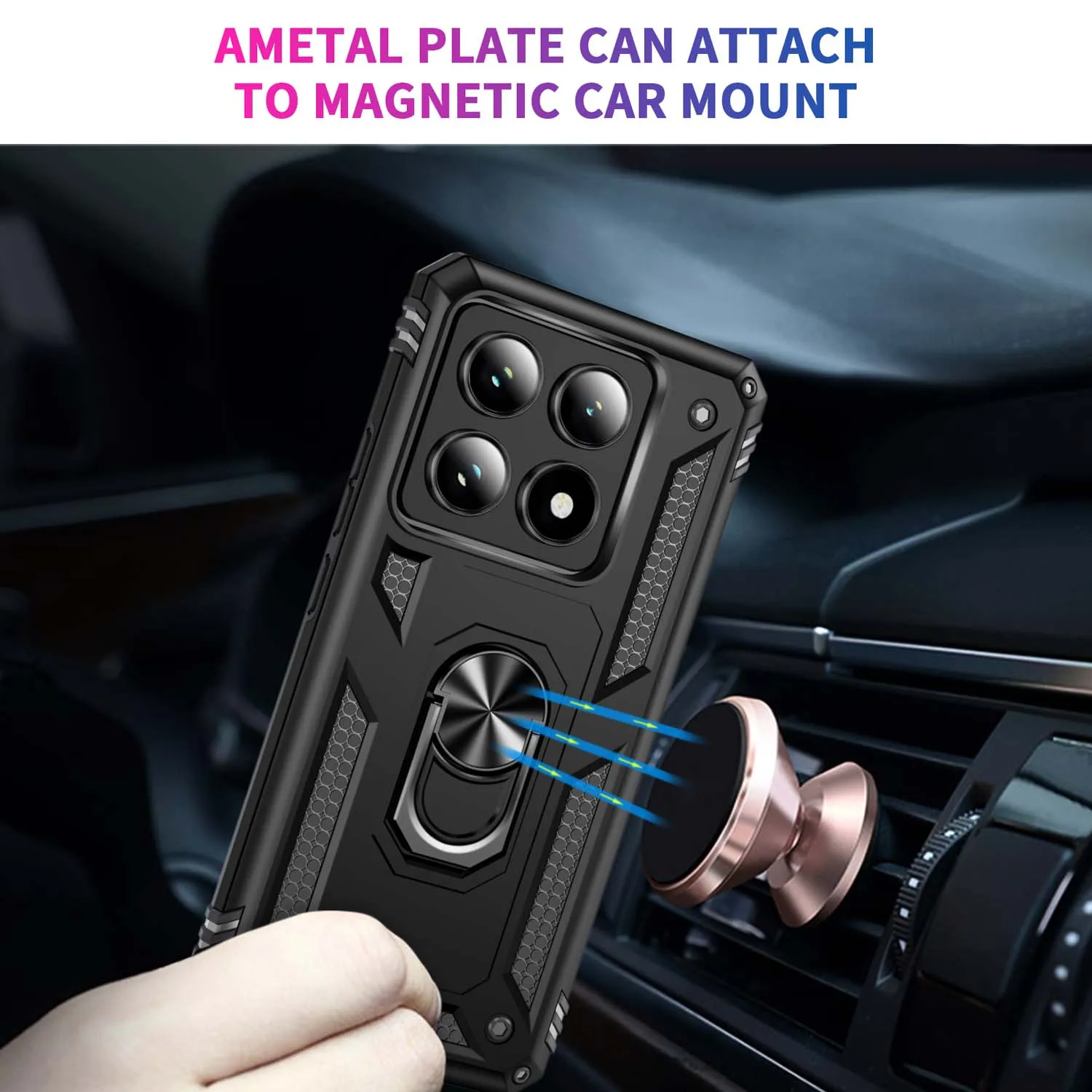 For Xiami Mi 14T Pro Shockproof Folding Armor Case For Xiami Mi 14T Stand Holder Ring Cover