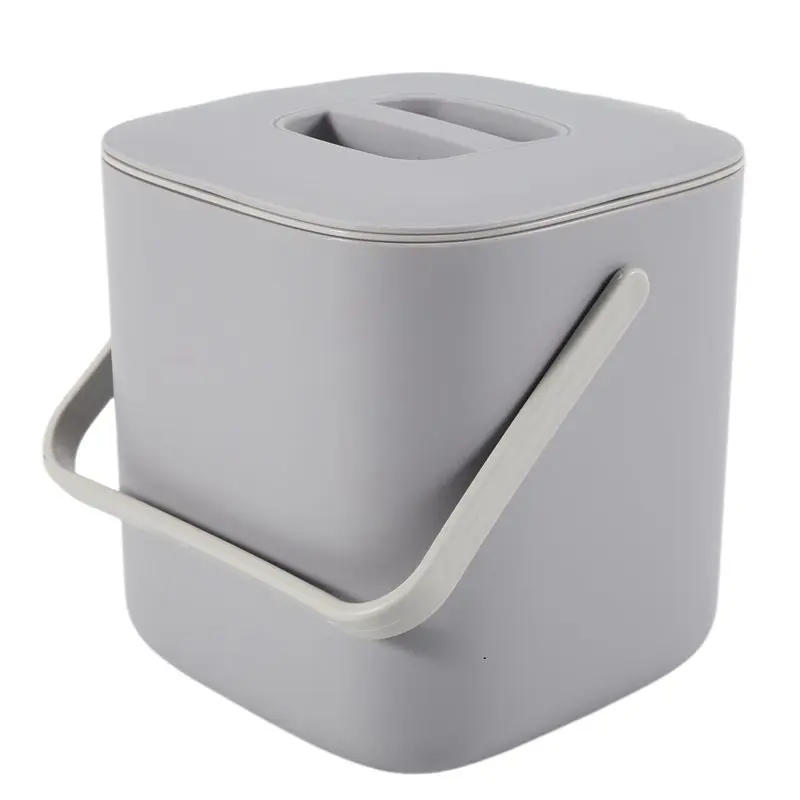 Plastic Kitchen Food Waste Trash Can Compost With Drainer Rubbish Container Organizer Accessories Tools Eco-Friendly