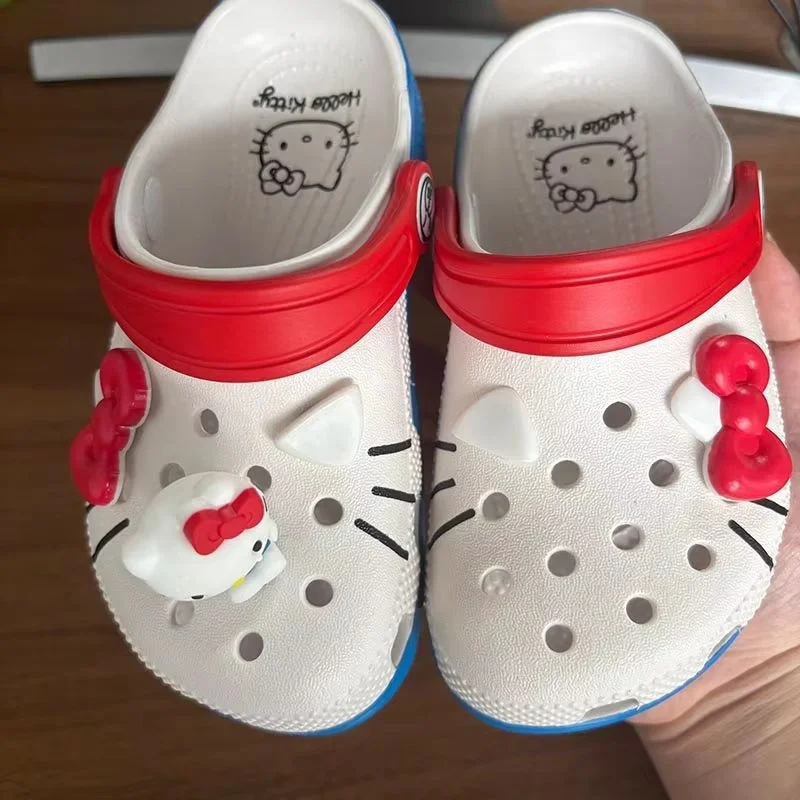 

Sanrio Hello Kitty Hole Sandals Slippers Kt Cat Sandals Kawaii Eva Anime Home Beach Shoes Summer Slippers Adult Kids Gifts