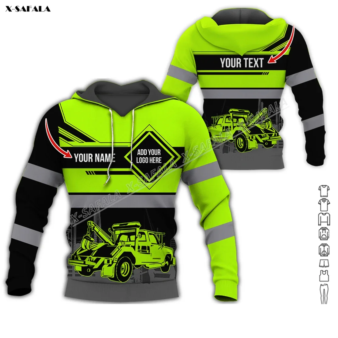 Removal Car Plow Crane Tow Truck Service 3D Printed Hoodie Cosplay Safety Men Pullover Jumper Jersey Shirt Non-Workwear Uniform