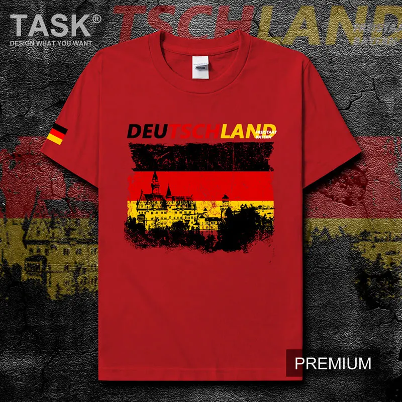 New Swan Stone Castle National Landmark Building German Flag Printed T-Shirt Summer Cotton O-Neck Short Sleeve Men's T Shirt New