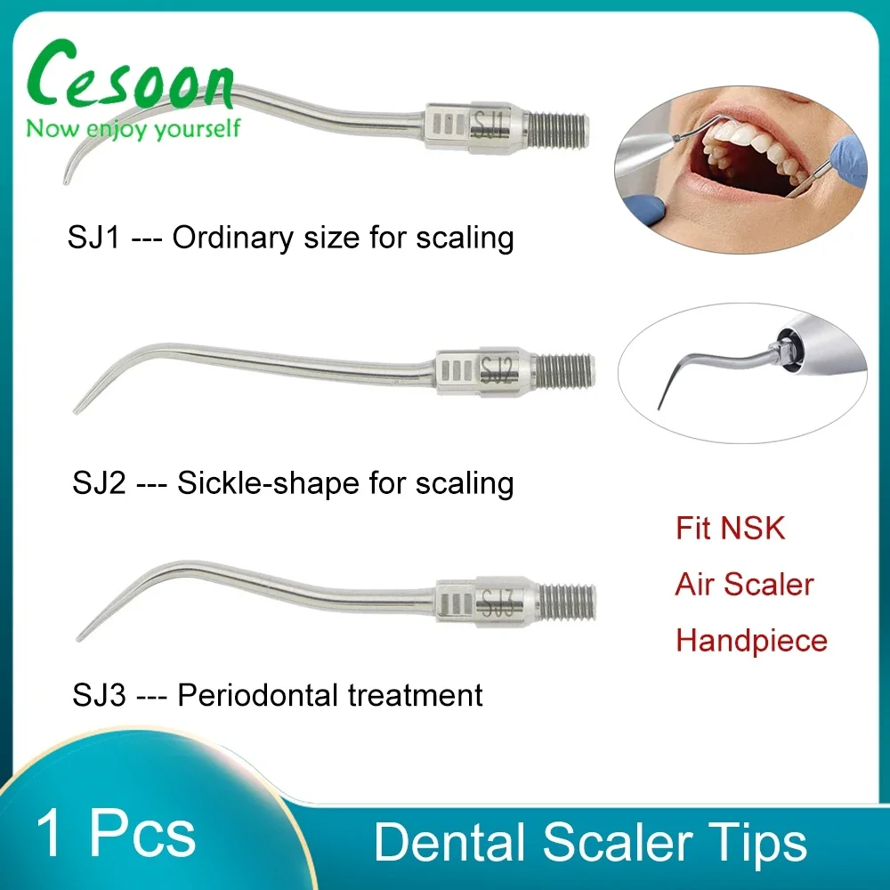 1 szt. Końcówek skaler dentystyczny SJ1/SJ2/SJ3 do obróbki przyzębia końcówki do urządzenia do oczyszczania NSK Air skaler