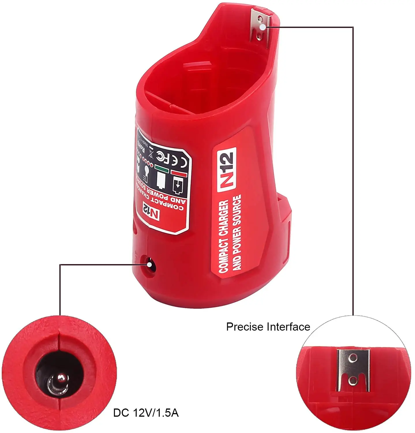 Imagem -04 - Adaptador N12 Li-ion Battery Charger Converter para Milwaukee 48591201 12v Bateria de Lítio Dispositivo Usb Fonte de Alimentação do Telefone Móvel