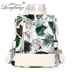 Fashion Multifunctional Retro Nylon Bags for Women Large Capacity Solid Colour Ladies Backpack Double Shopping Backpack Mochilas
